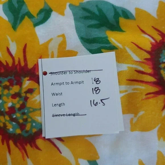 ❤️SOLD❤️Crop Top Women One Size All Over Sunflower Print Cropped Top Shirt - Picture 7 of 7